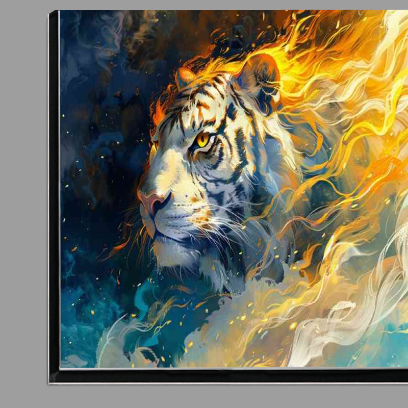Buy Di-Bond : (White Tigers head with blue and yellow flames)