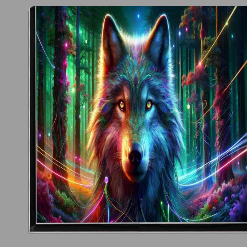 Buy Di-Bond : (Wolf its eyes reflecting a world where nature)