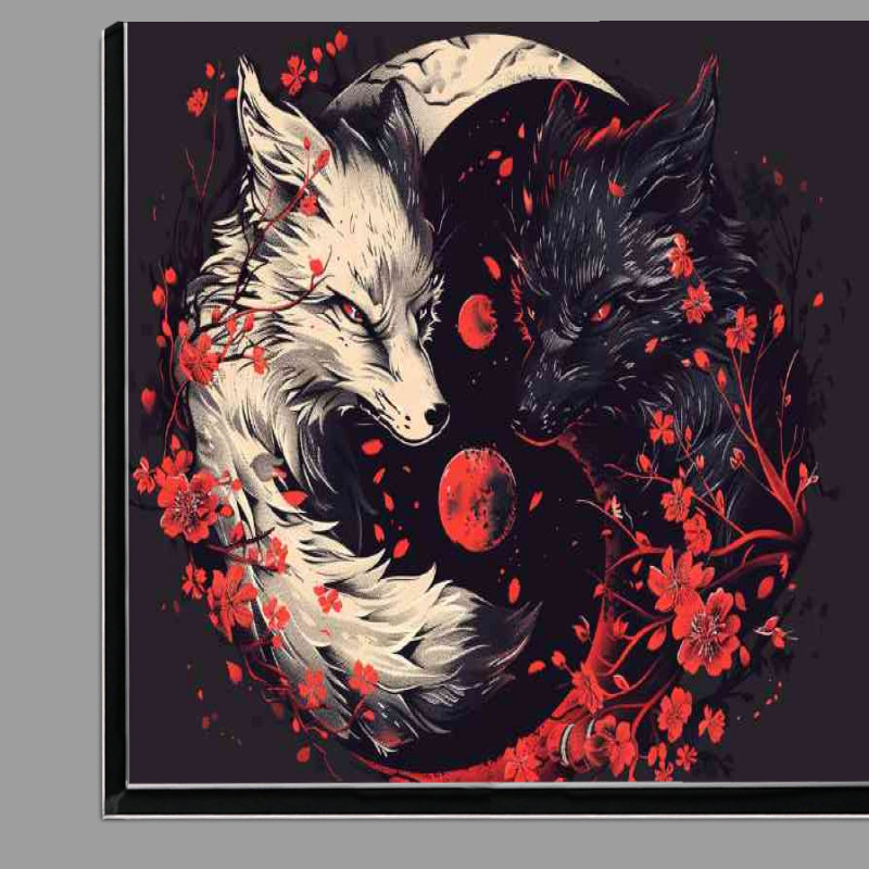 Buy Di-Bond : (Yin yang symbol made of two foxes one white)