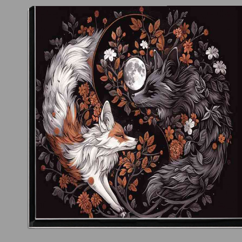 Buy Di-Bond : (Yin yang with two Foxes one white and the other)