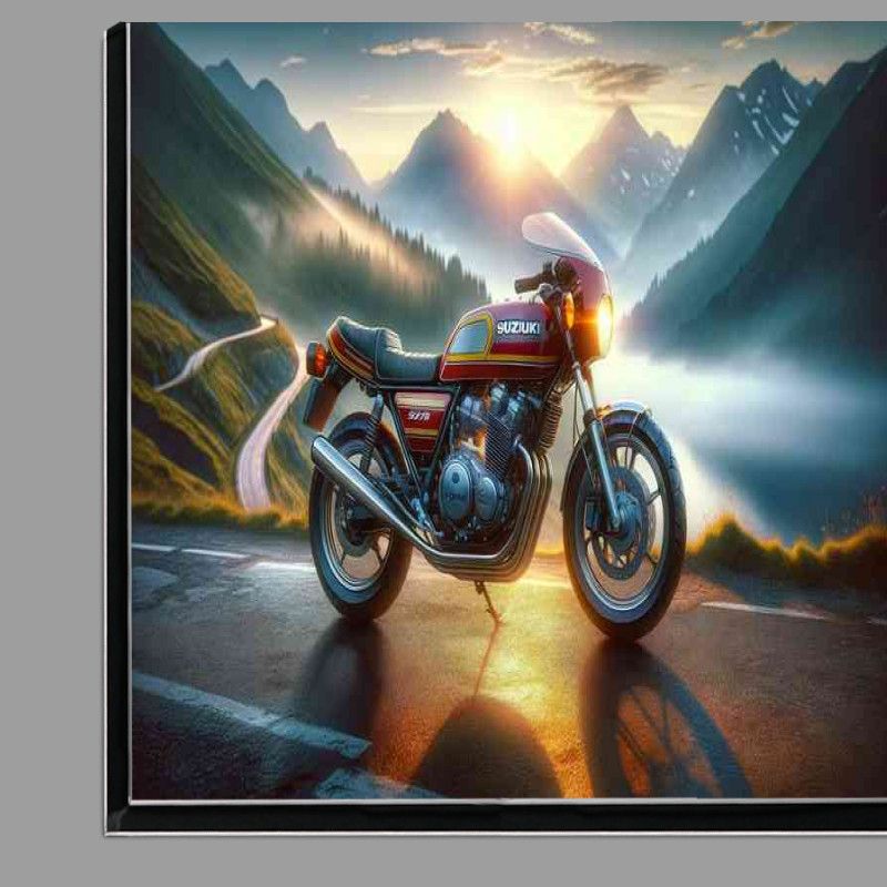 Buy Di-Bond : (Suzuki 2 stroke motorcycle from the 1980s on the mountain road)
