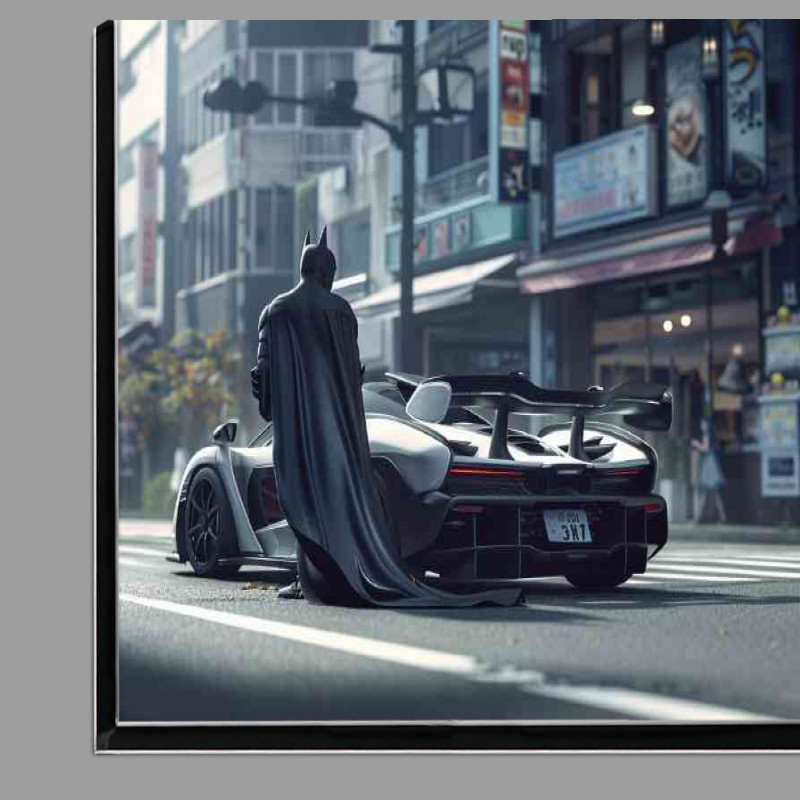 Buy Di-Bond : (Batman in the city stands next to his supercar silver)