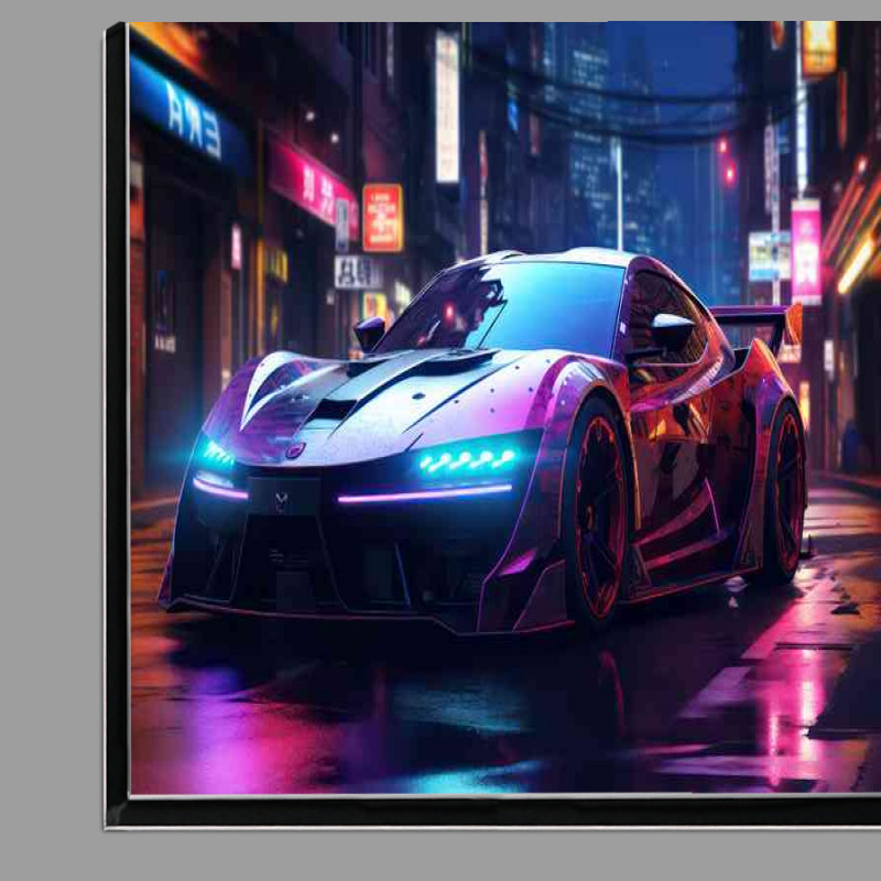 Buy Di-Bond : (Electric sports car in an urban city at night)