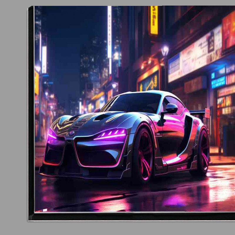 Buy Di-Bond : (Futuristic car in the city in the style of neon)