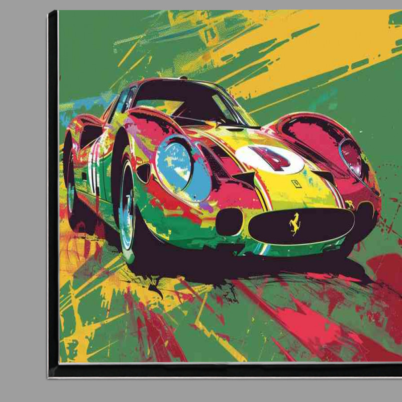 Buy Di-Bond : (Old School Ferrari in red and yellow pop art style)