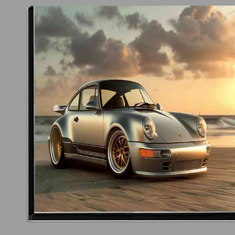 Buy Di-Bond : (Porsche 964 beach at sunset gold wheels)