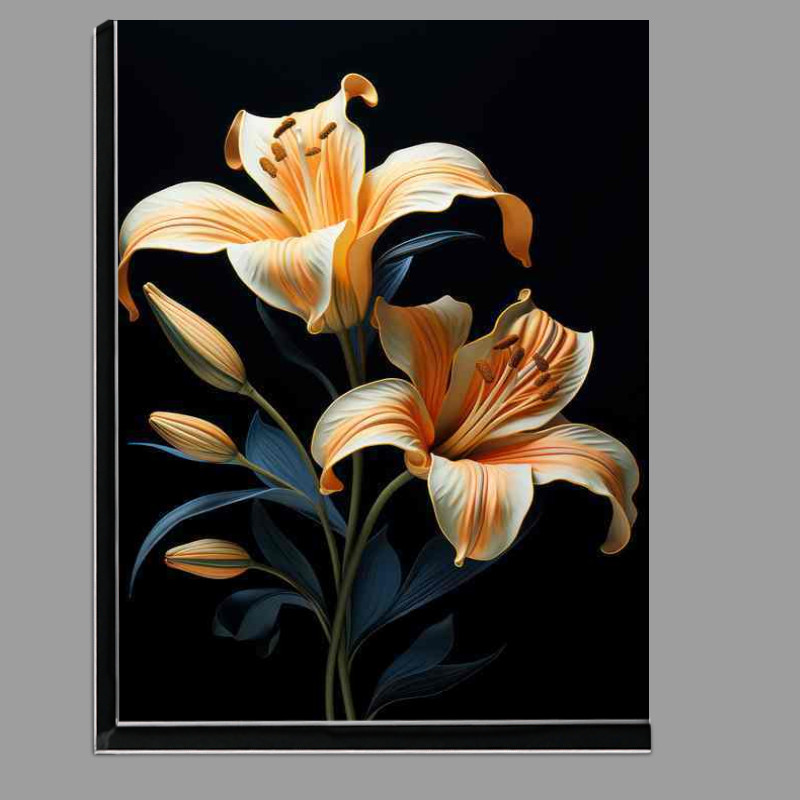 Buy Di-Bond : (orange lilys blooming with a dark background)