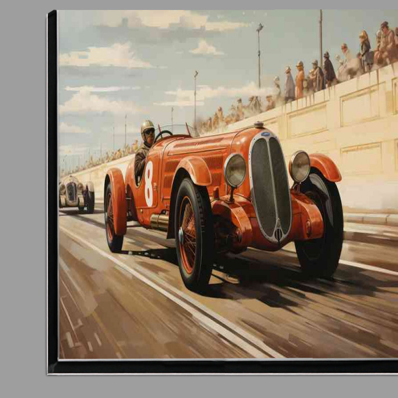 Buy Di-Bond : (Vintage race car racing on track in red)