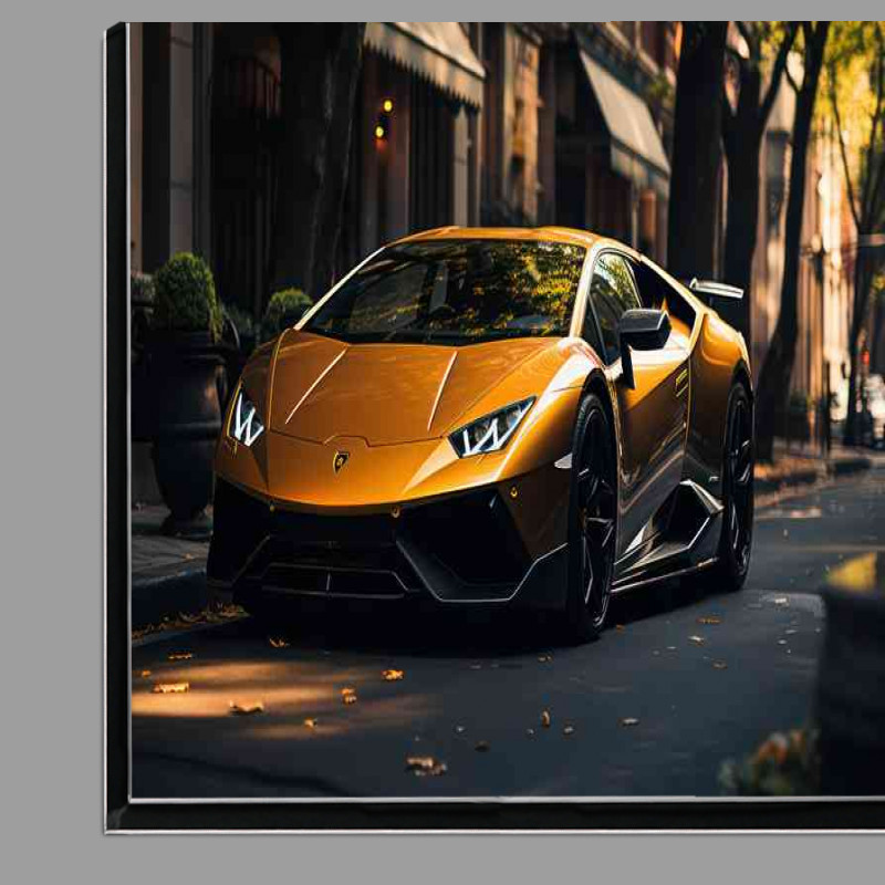 Buy Di-Bond : (Yellow Lamborghini sports car parked along the road)