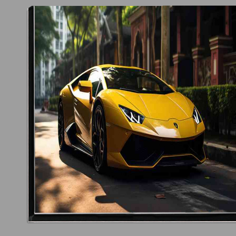 Buy Di-Bond : (Yellow Lamborghini sports on the road)