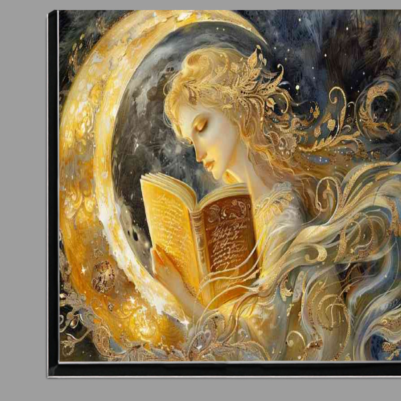 Buy Di-Bond : (A woman reading a book in the moon on her hands)
