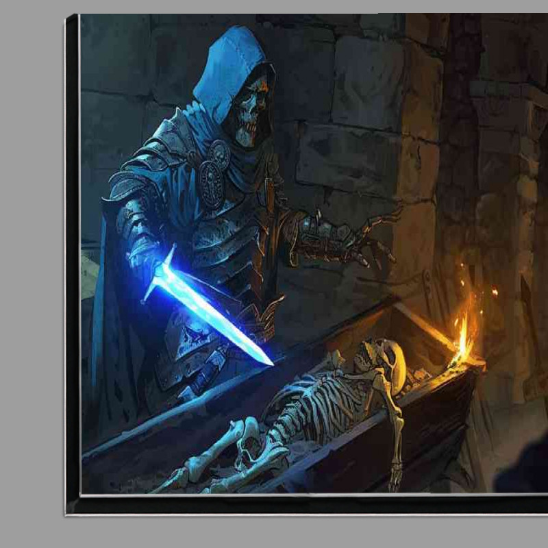 Buy Di-Bond : (Blue cloaked and hooded Skeleton with a glowing sword)
