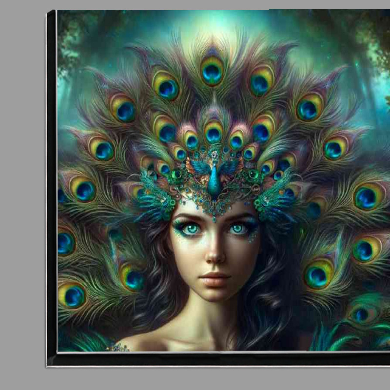 Buy Di-Bond : (Enchanting goddess adorned with a peacock feather crown)