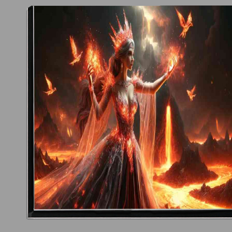 Buy Di-Bond : (Enchantress clad in a fiery crystal with a volcanic eruption)