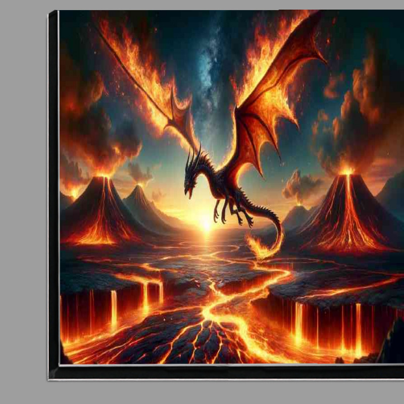 Buy Di-Bond : (Fire Dragon soaring above a volcanic its wings casting flames)
