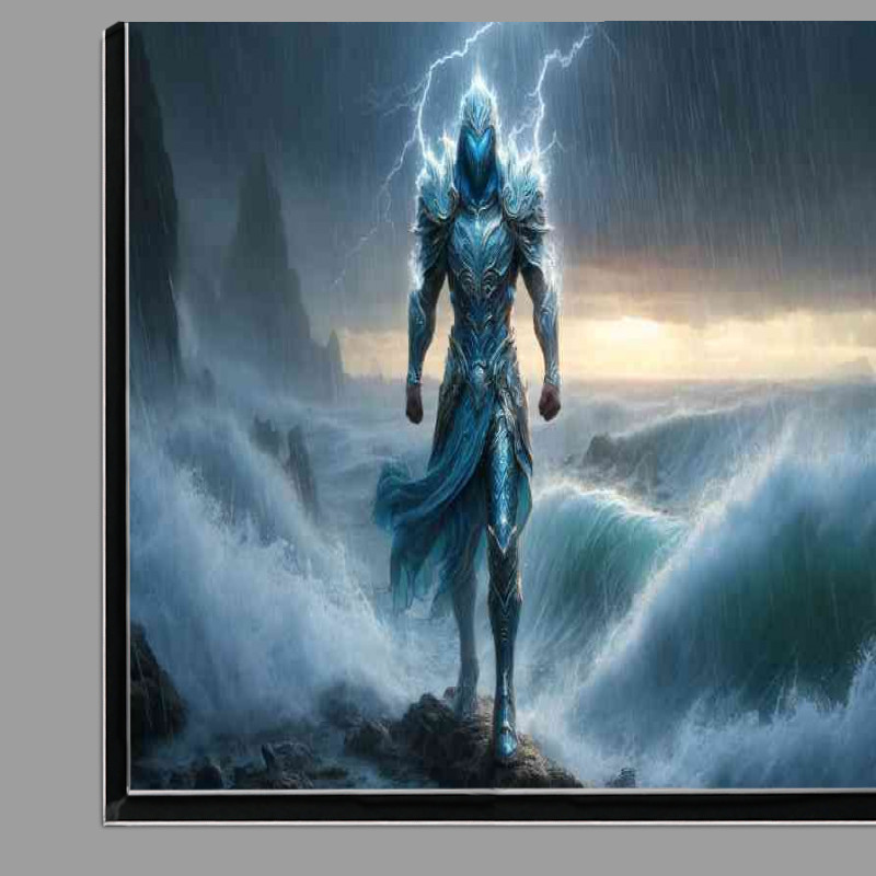 Buy Di-Bond : (Warrior clad in water themed armor, standing amidst a torrential rainstorm)