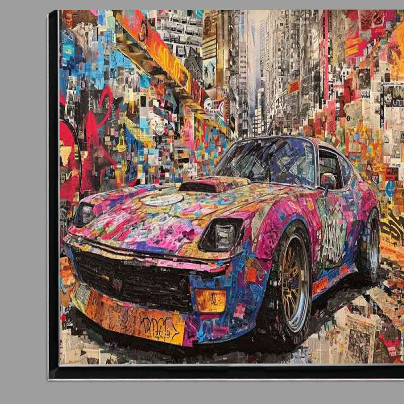 Buy Di-Bond : (A modern car covered with graffiti down a street)