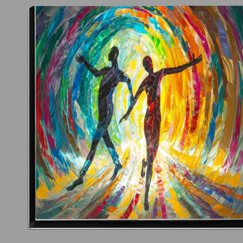 Buy Di-Bond : (Abstract painting with two figures in a tunnel)