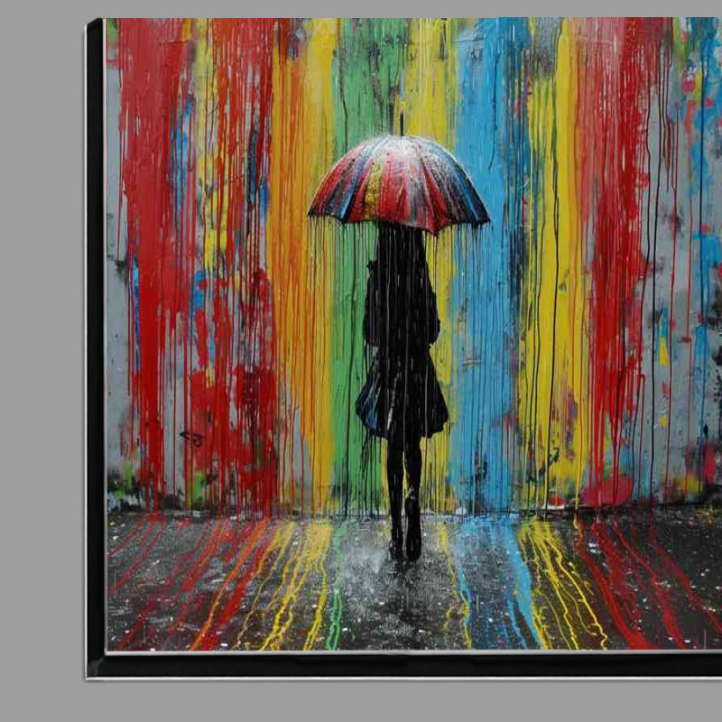 Buy Di-Bond : (Banksy style in the rain street art)