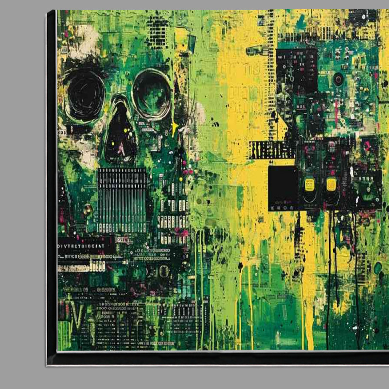 Buy Di-Bond : (Green objects around a field mixed style of art)