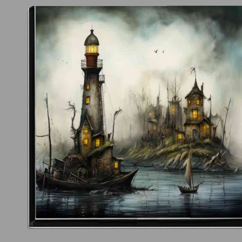 Buy Di-Bond : (Houses on a island with a lighthouse and boats)