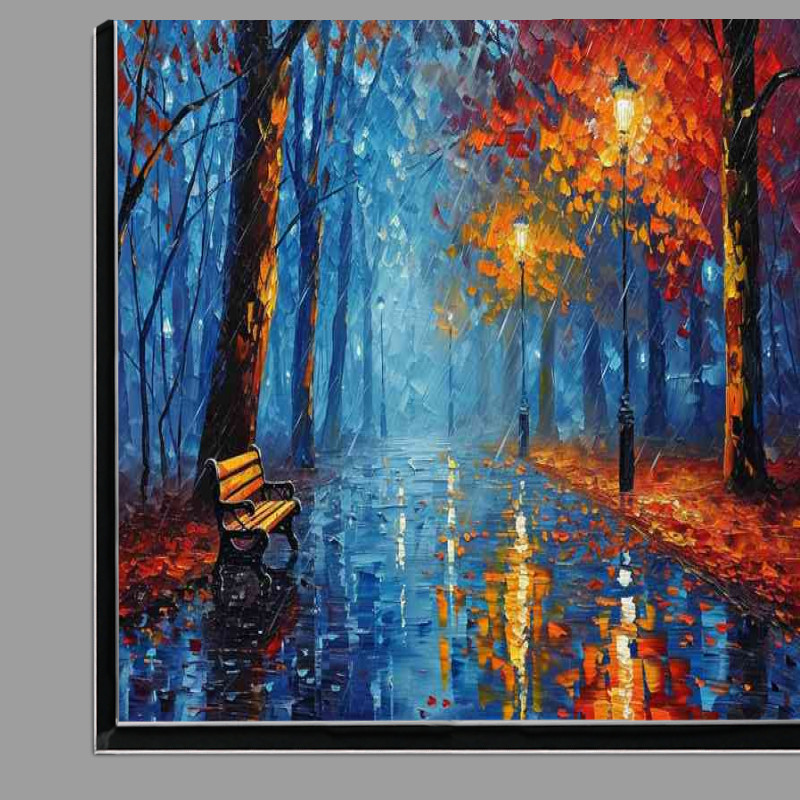 Buy Di-Bond : (Painting of a rainy day in the park)