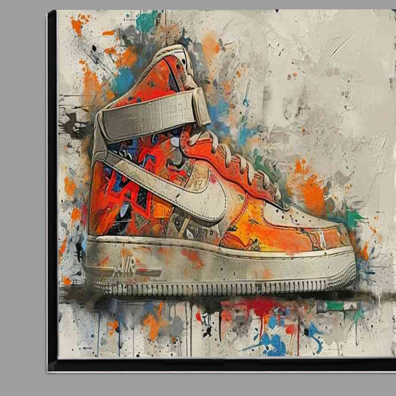 Buy Di-Bond : (Splatter painted sneekers on a wall)
