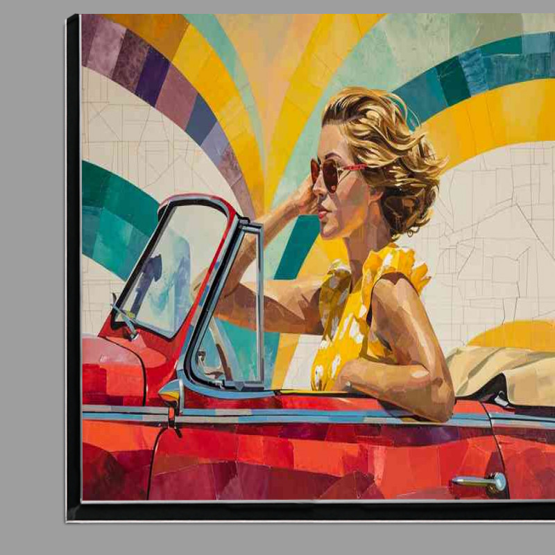 Buy Di-Bond : (Woman driving a red convertable pop art)