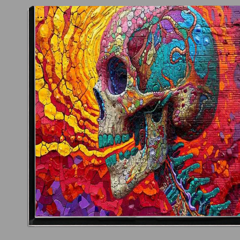 Buy Di-Bond : (psychedelic painted skull colourful art)
