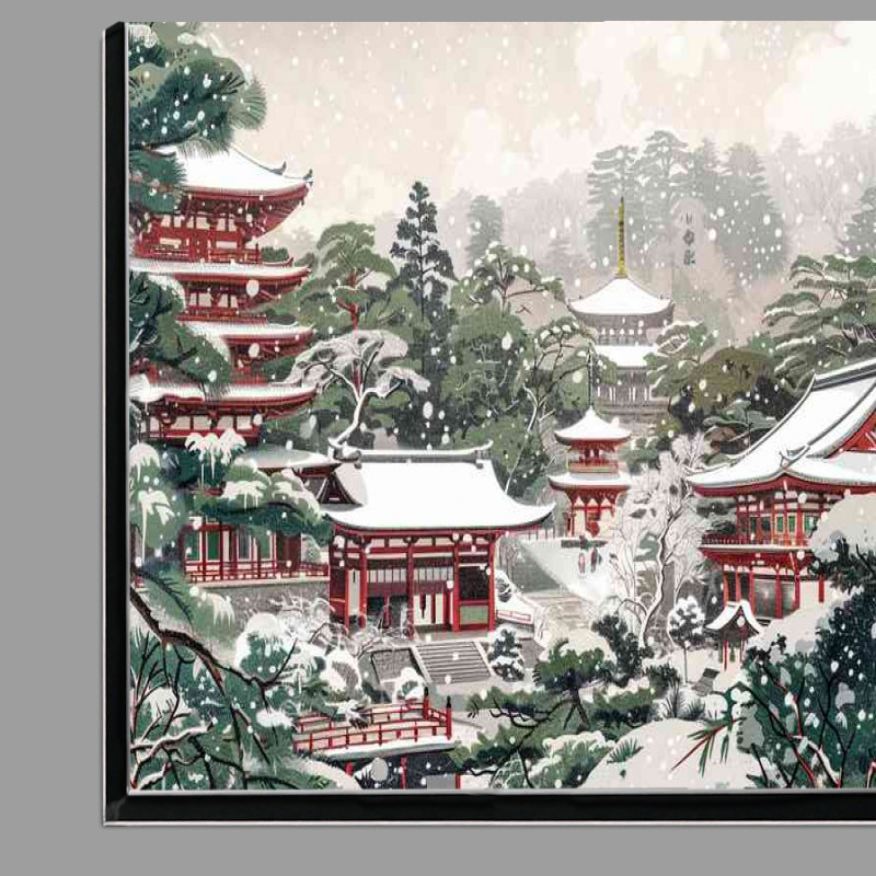 Buy Di-Bond : (Japanese woodblock style snow temples)