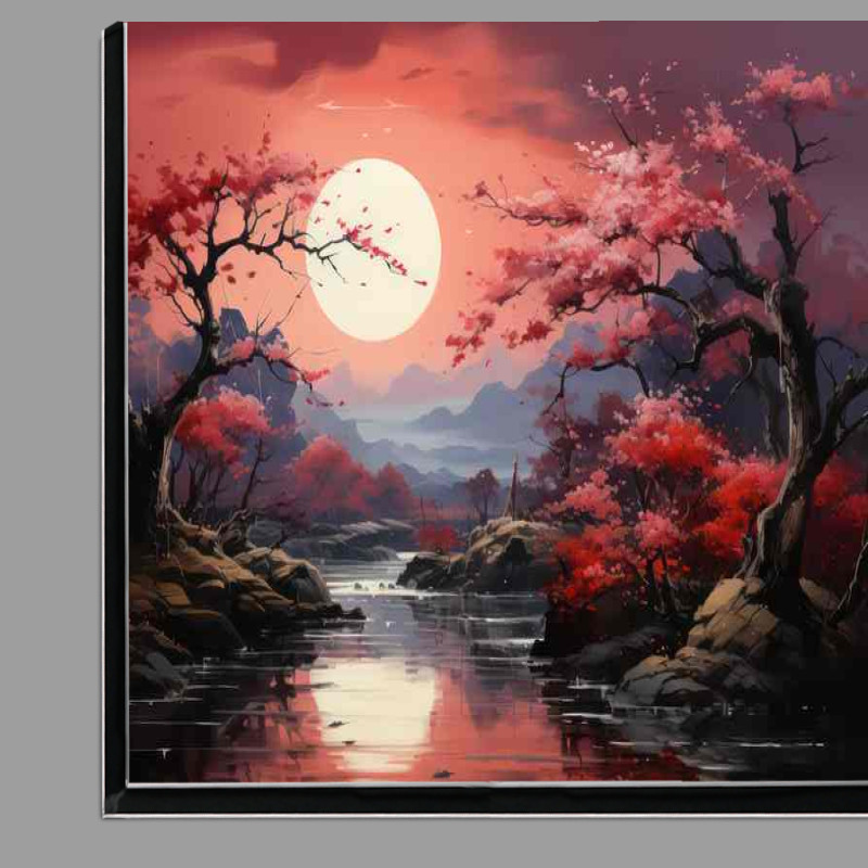 Buy Di-Bond : (Cherry Blossom Reflections Japanese Lakes and Rivers)