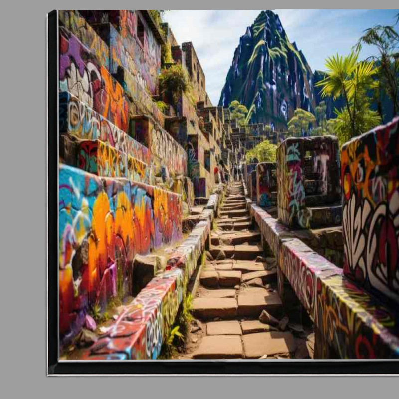Buy Di-Bond : (Machu Picchu mixed with street art)
