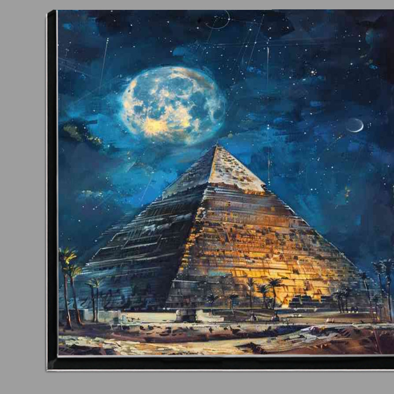 Buy Di-Bond : (The pyramid at night deep blue sky)