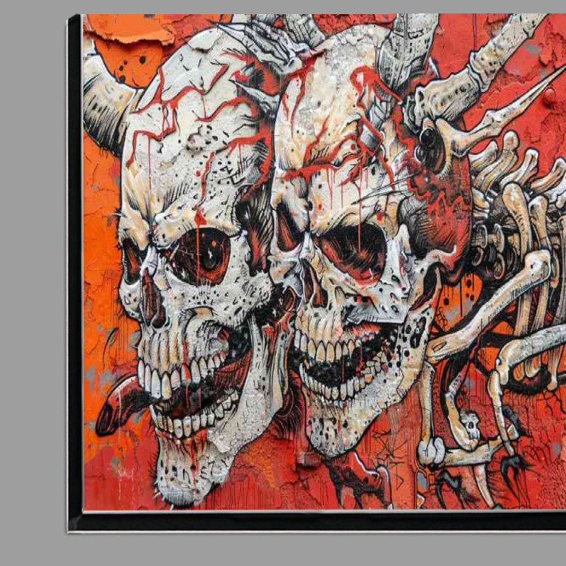 Buy Di-Bond : (Street art devils on a skeleton skull)