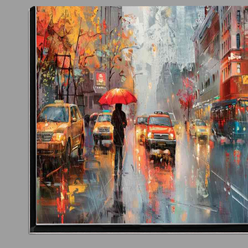 Buy Di-Bond : (City street rainy day with cabs)