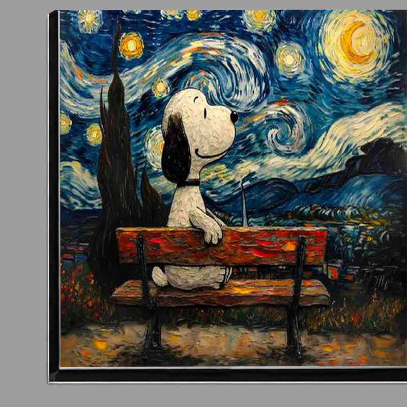 Buy Di-Bond : (Painted style of a Beagle on a park bench)