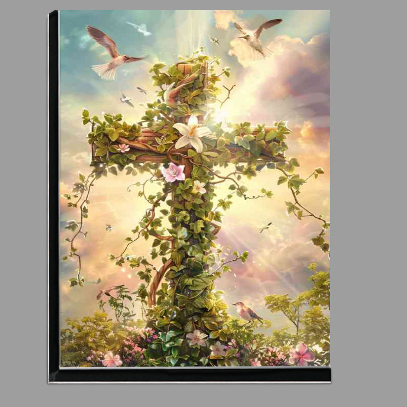 Buy Di-Bond : (A cross made with flowers and the sun)