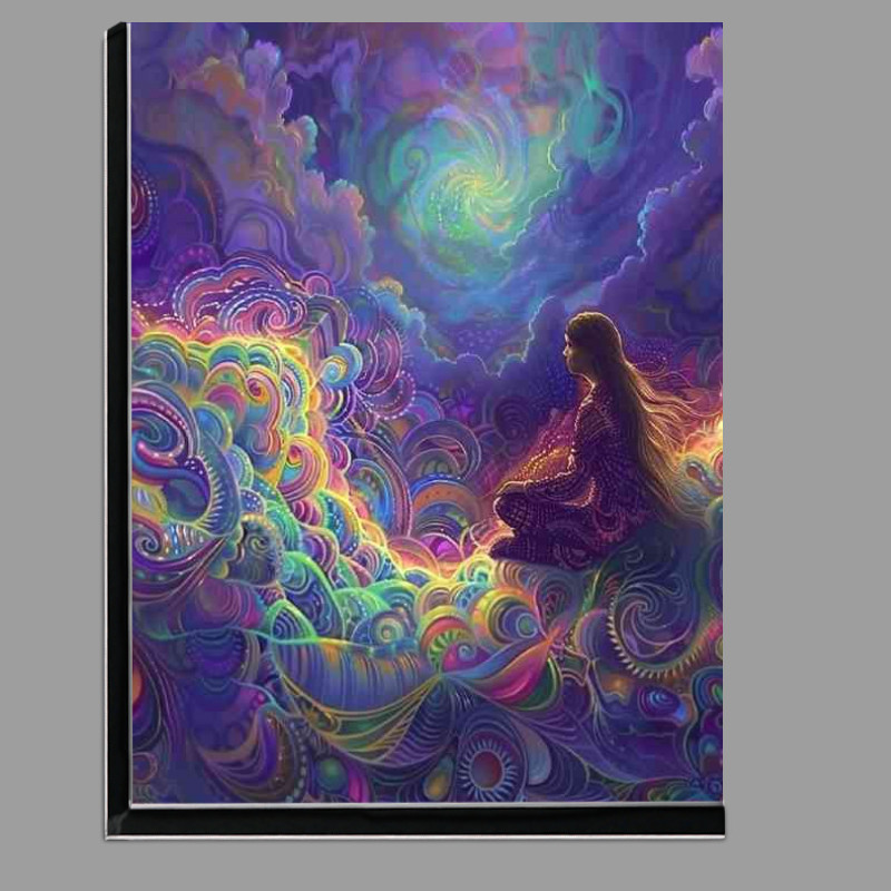 Buy Di-Bond : (A painting of a woman with long hair sitting on the clouds)