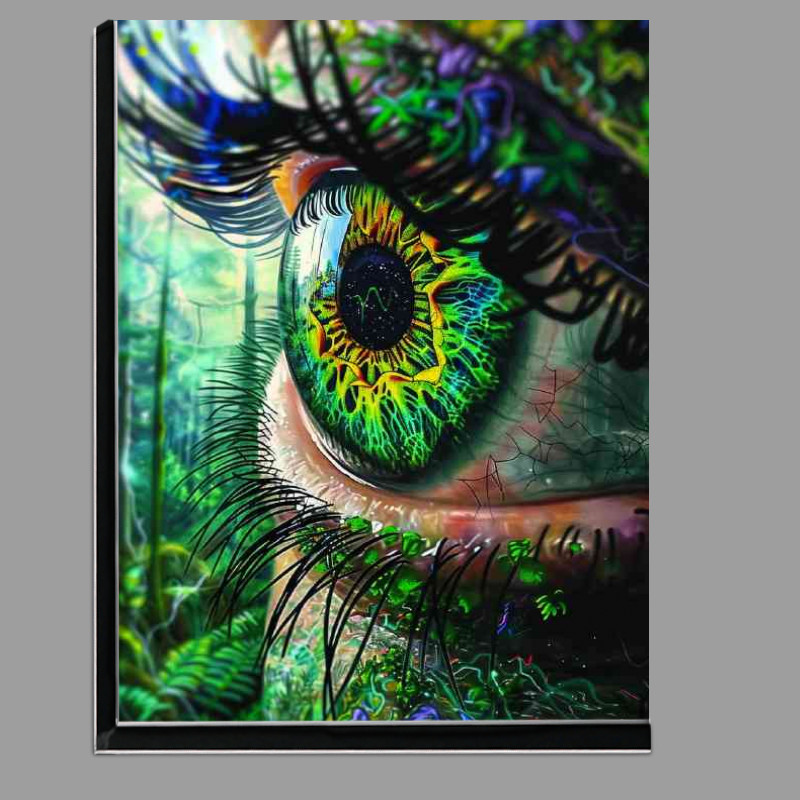 Buy Di-Bond : (Close up of an eye with trees and plants growing)