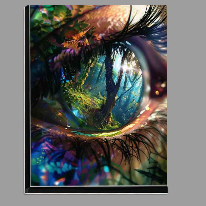 Buy Di-Bond : (Closeup of an eye reflects the vibrant colors)
