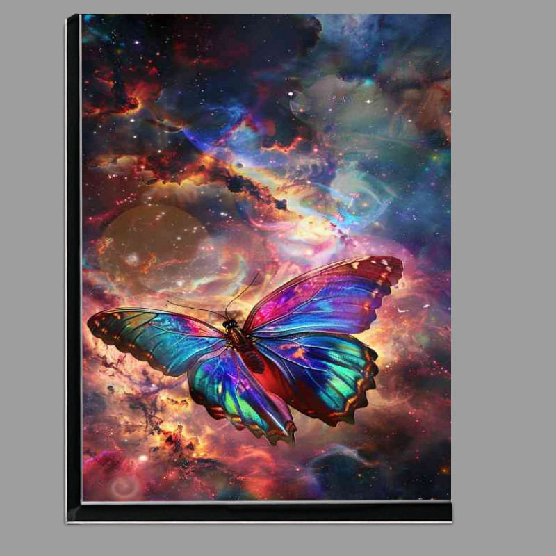 Buy Di-Bond : (Butterfly with vibrant colors flying in the cosmos)