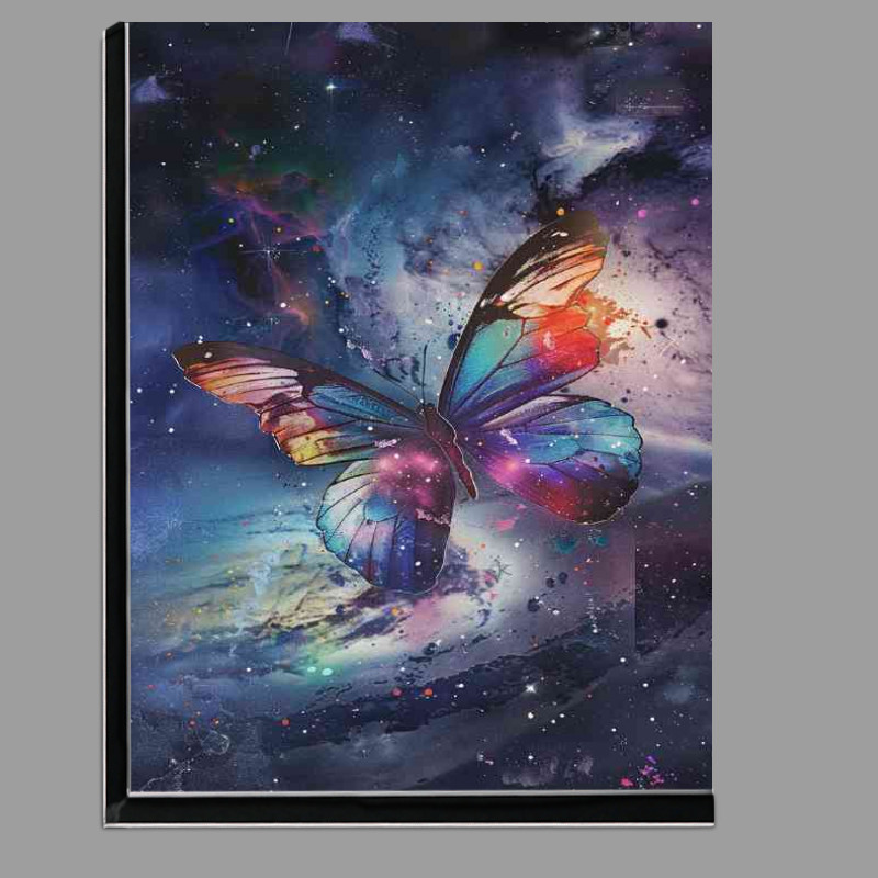 Buy Di-Bond : (Stunning Butterfly with vibrant colors set against the galaxy sky)