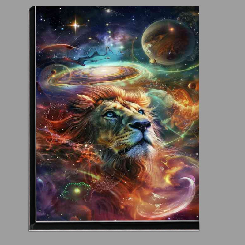 Buy Di-Bond : (Lion in the center of space planets and swirls)