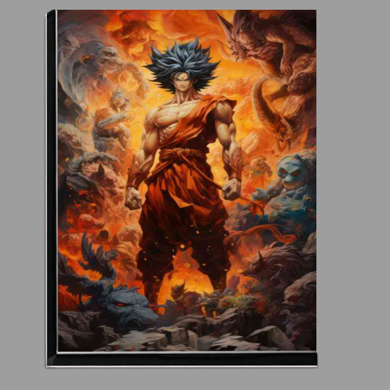 Buy Di-Bond : (Goku surrounded by monsters poster)