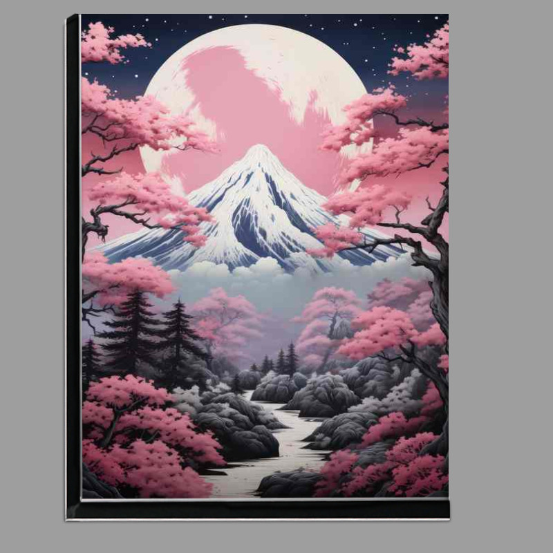 Buy Di-Bond : (Japans Best Waterfront Cherry Blossomview of the mountains)