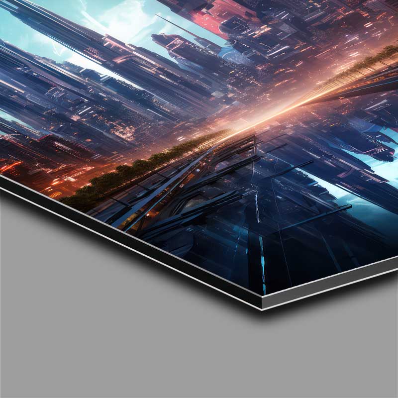 Buy Di-Bond : (Futuristic city with neon lights shown above the city)
