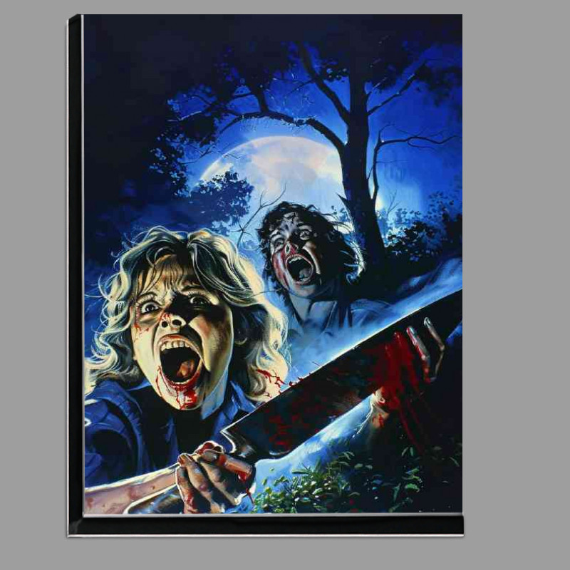 Buy Di-Bond : (Vintage horror movie poster depicting two people and a blade)