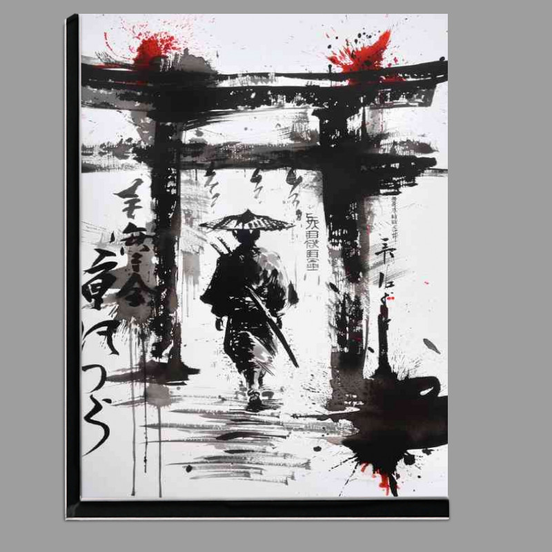 Buy Di-Bond : (Samurai walking under the torii gate poster art)