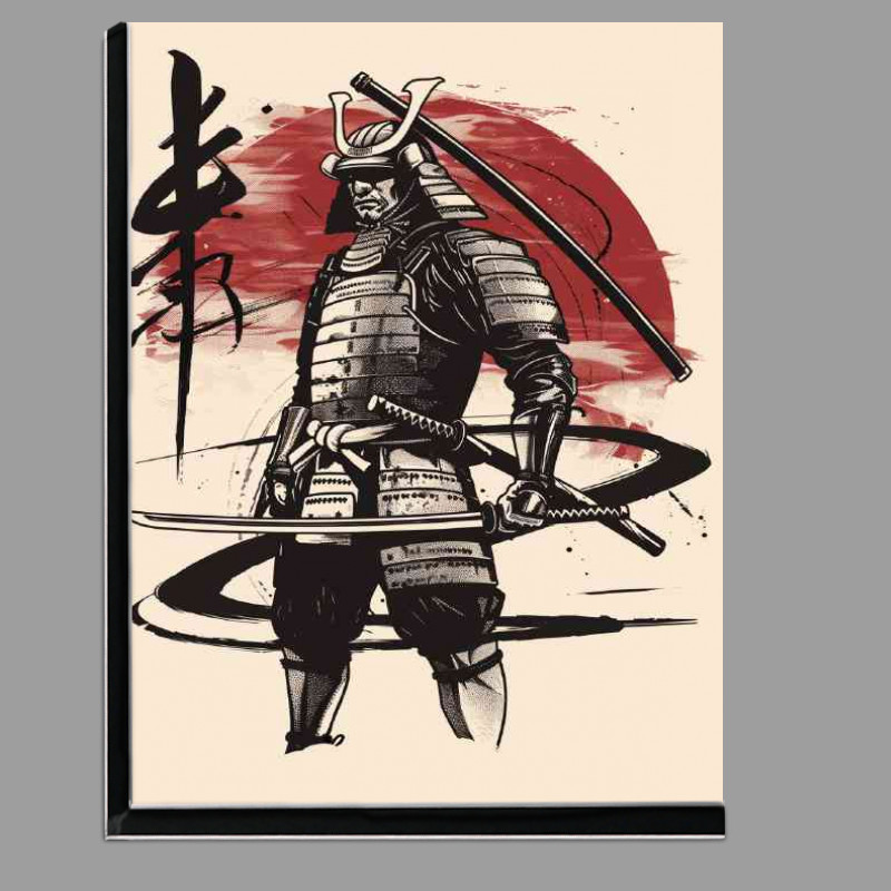Buy Di-Bond : (black_and_white_samurai_poster_design_with_brush_st_75dc2414-d72b-415e-999e-84e9bc764497)