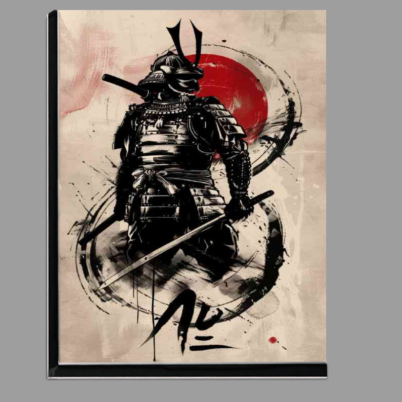 Buy Di-Bond : (black_and_white_samurai_poster_design_with_brush_st_95e35a98-e52b-458b-9d91-8d438b6c5324)